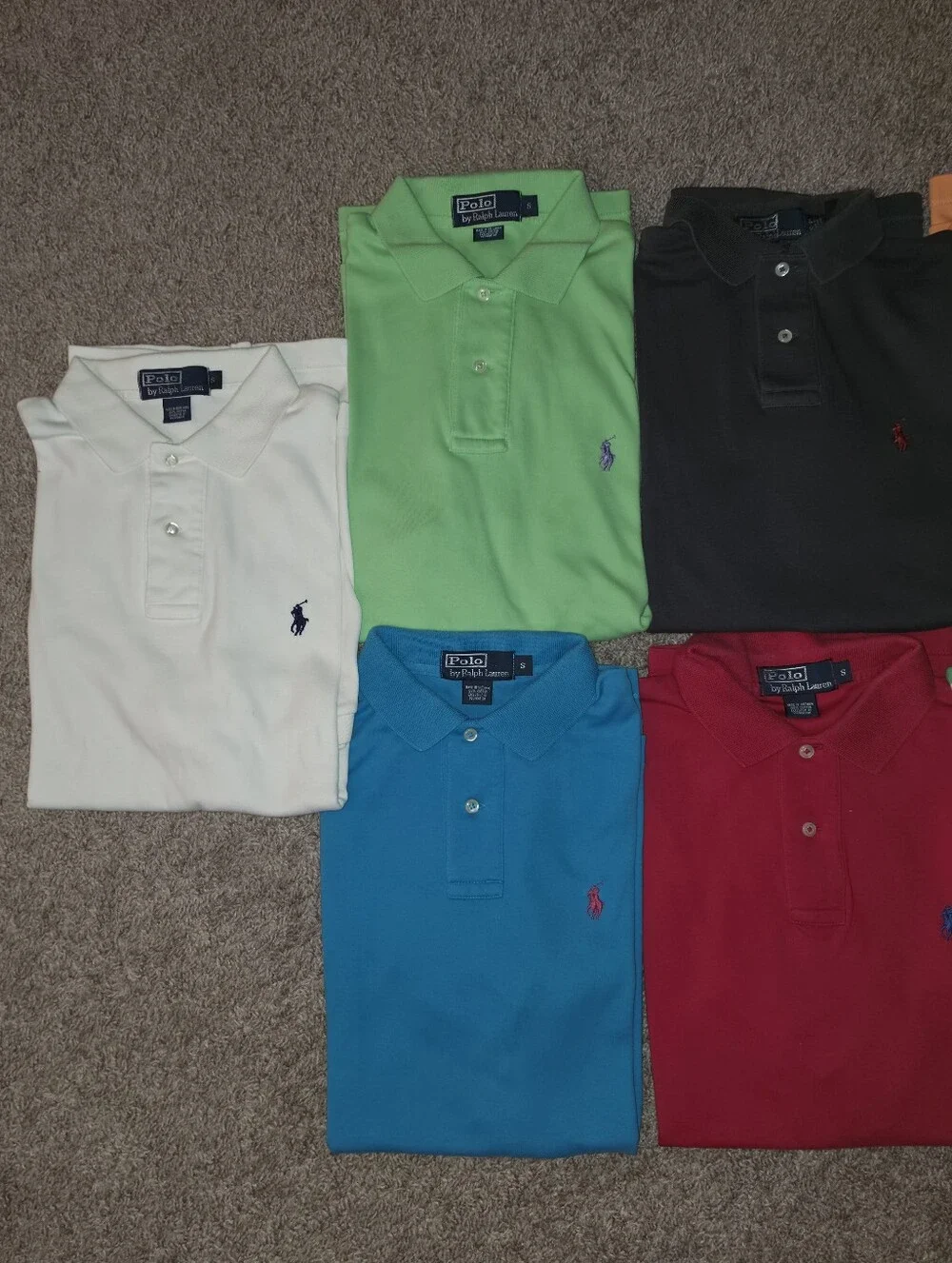 Ralph Lauren Shortsleeve Polo Shirt Bundle Lot Of 7 Colors Mens Size S / Small